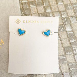 Kendra Scott Ari Heart Earrings Gold Turquoise